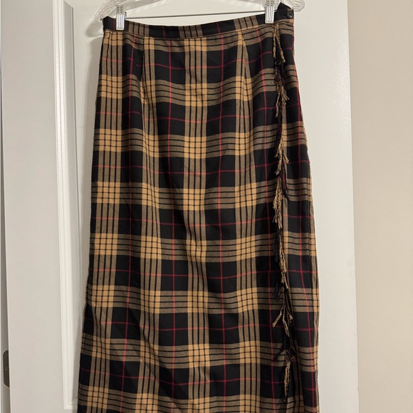 Requirements Black and Tan Plaid Skirt Size 12 - Picture 1 of 3